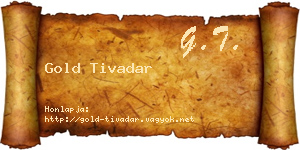Gold Tivadar névjegykártya